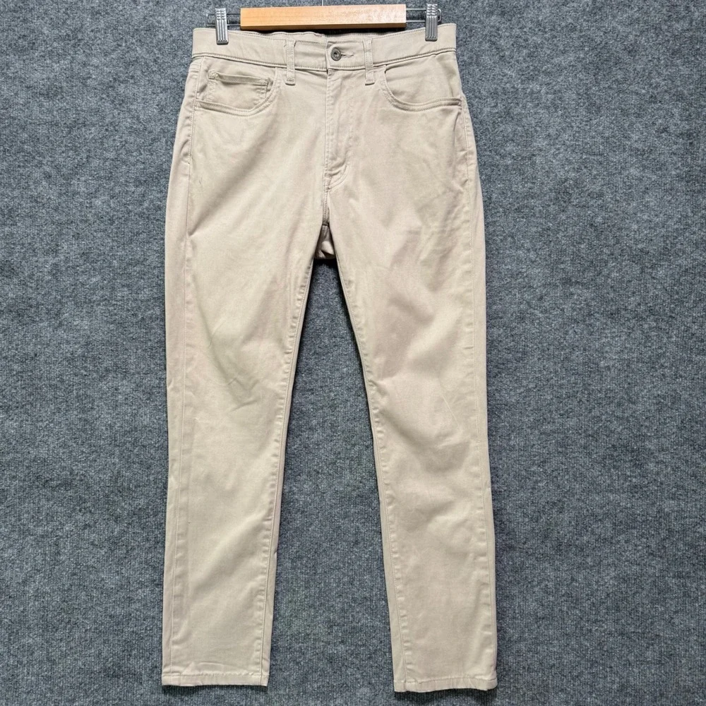 Uniqlo Ultra Stretch Skinny Khaki Pants‎ Mens Size S 27-30 Beige Tapered